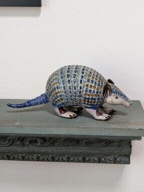 Vintage Ken Edwards Armadillo Tonala Stoneware Pottery Mexican Folk Art Figurine